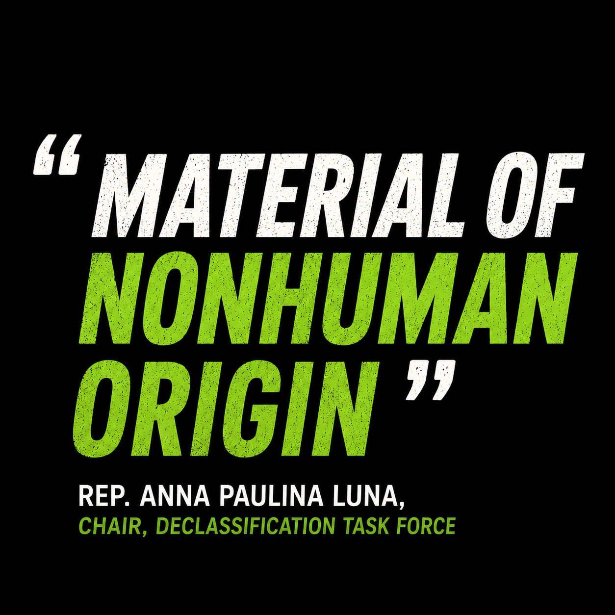 material of nonhuman origin